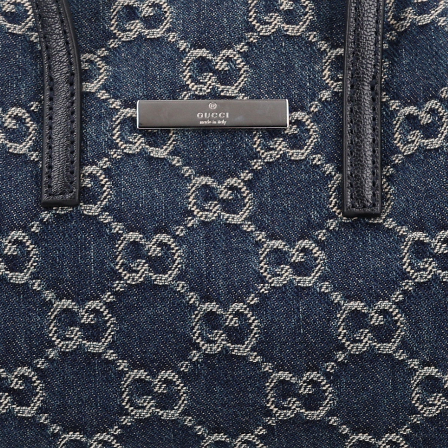 Gucci Washed Denim GG Monogram Mini Boston Bag Dark Blue 8 of 10