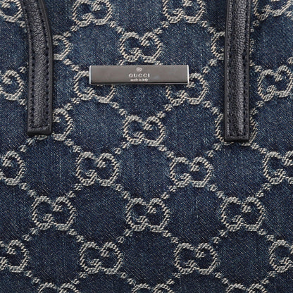 Gucci Washed Denim GG Monogram Mini Boston Bag Dark Blue 8 of 10