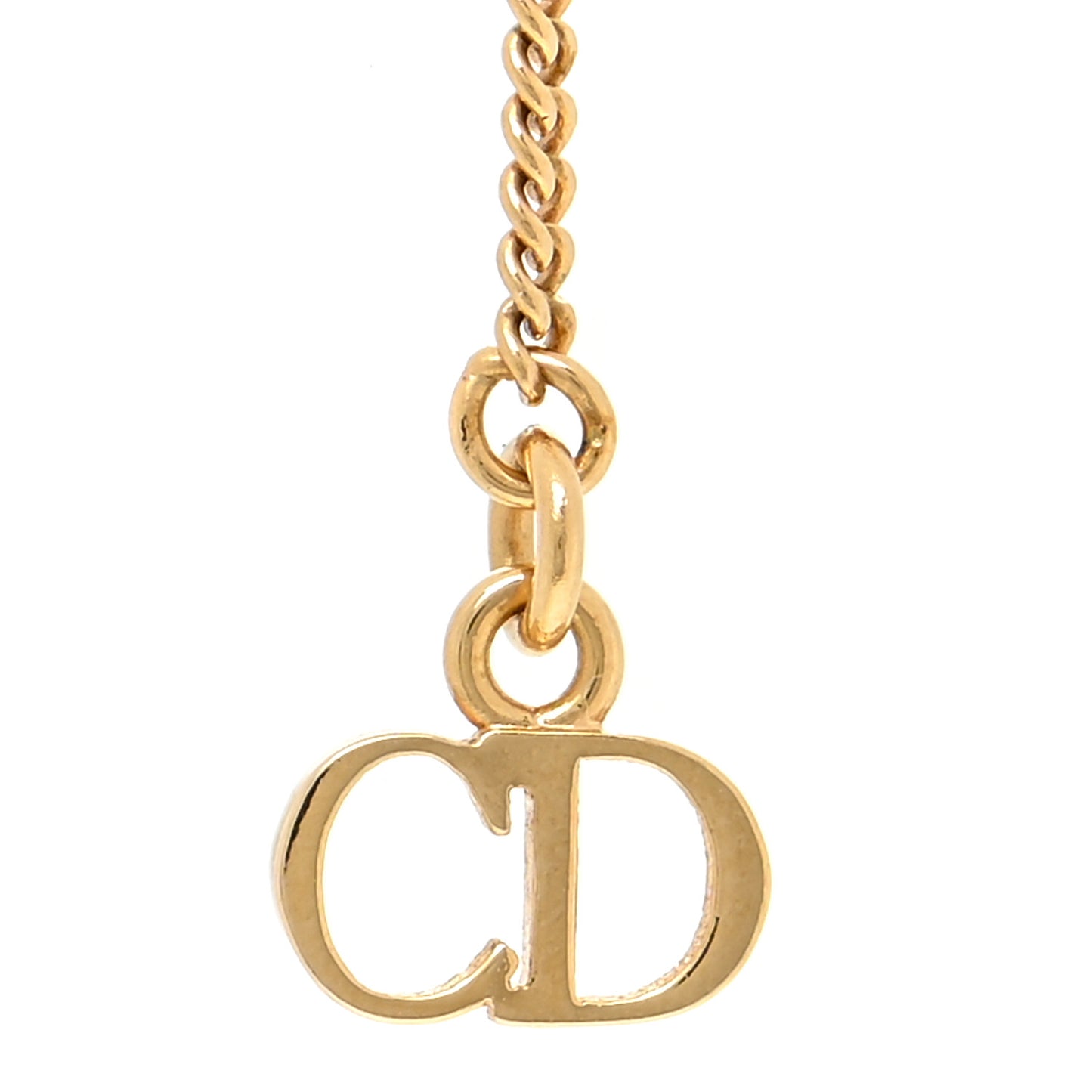 Metal Crystal CD Star Necklace Gold
