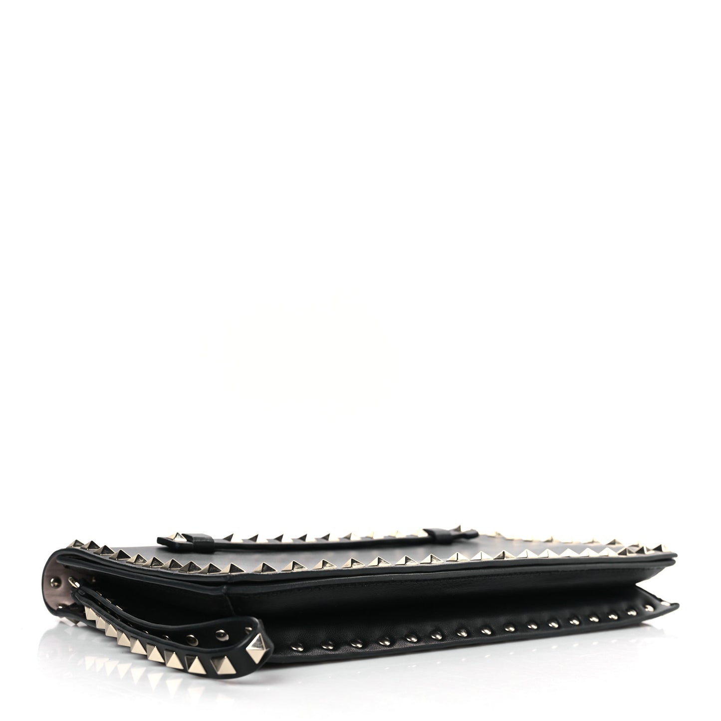 Nappa Small Rockstud Wristlet Clutch Black