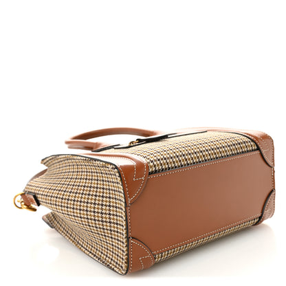 Celine Smooth Calfskin Houndstooth Nano Luggage Tan 4 of 11
