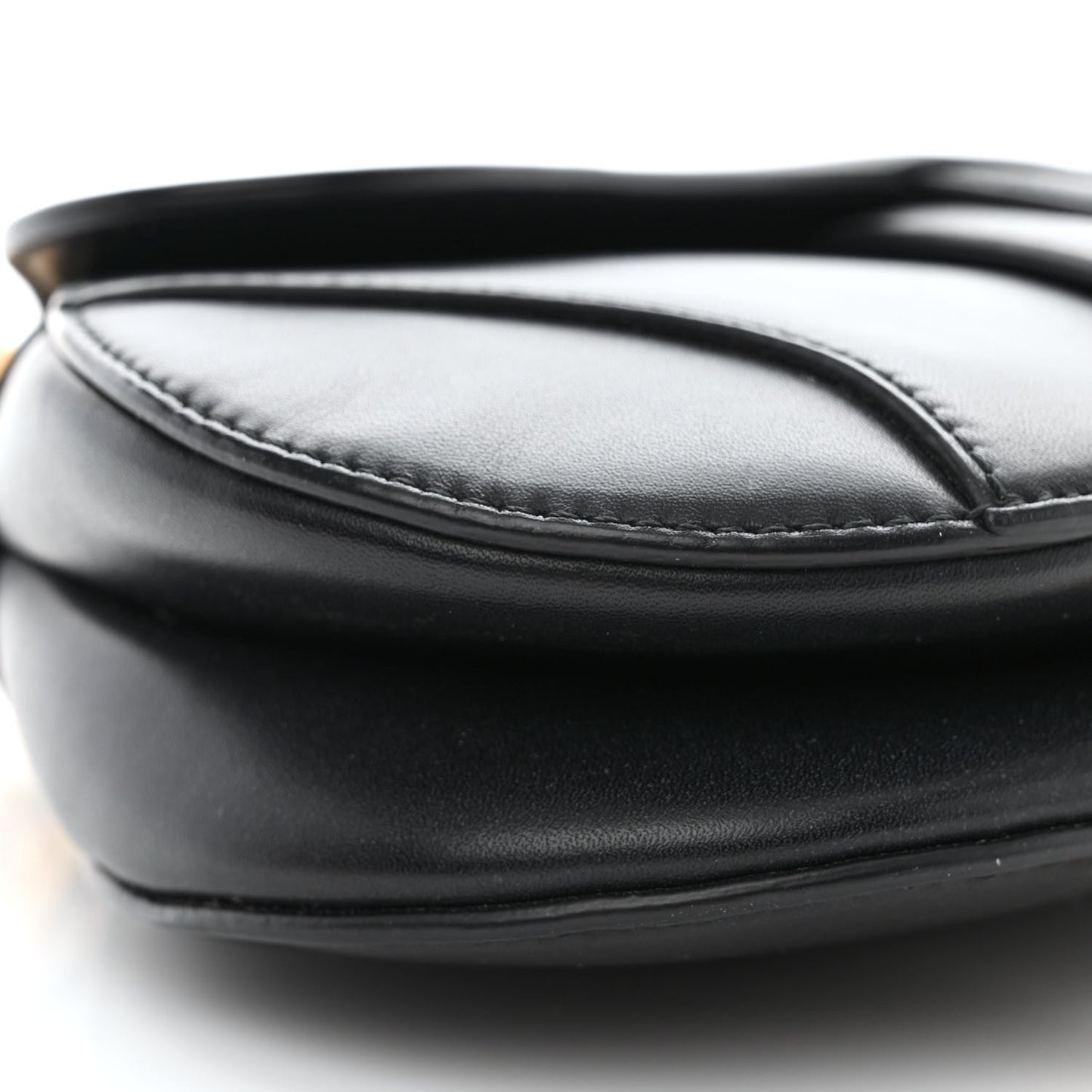 Calfskin Mini Saddle Bag Black