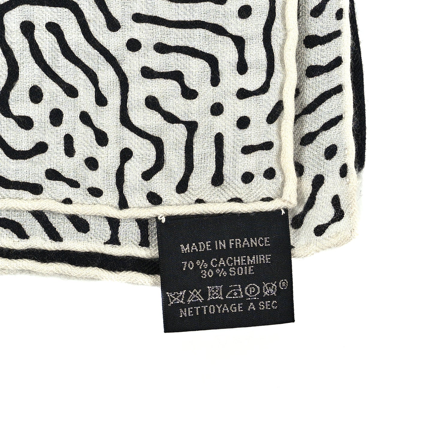 Silk Cashmere Clair De Lune Shawl 140 Black White