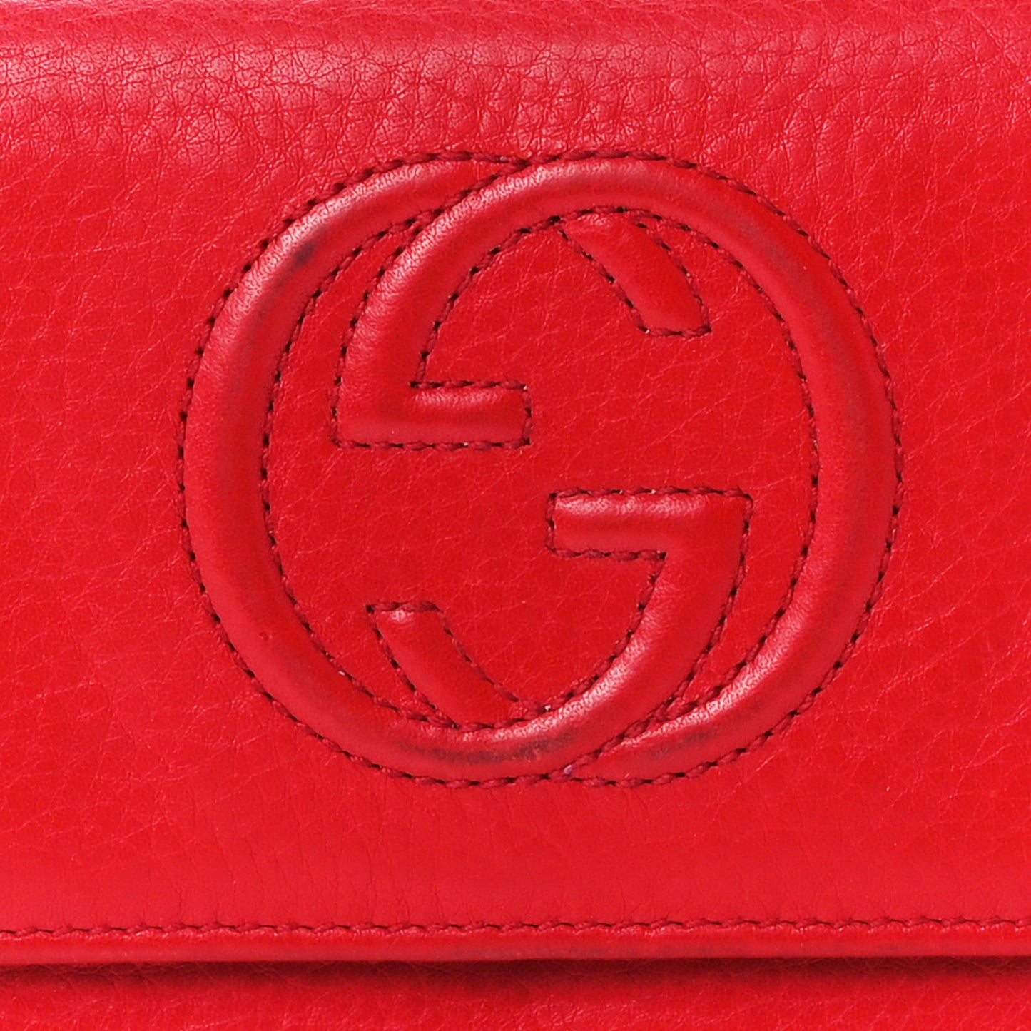Pebbled Calfskin Large Soho Continental Wallet Red