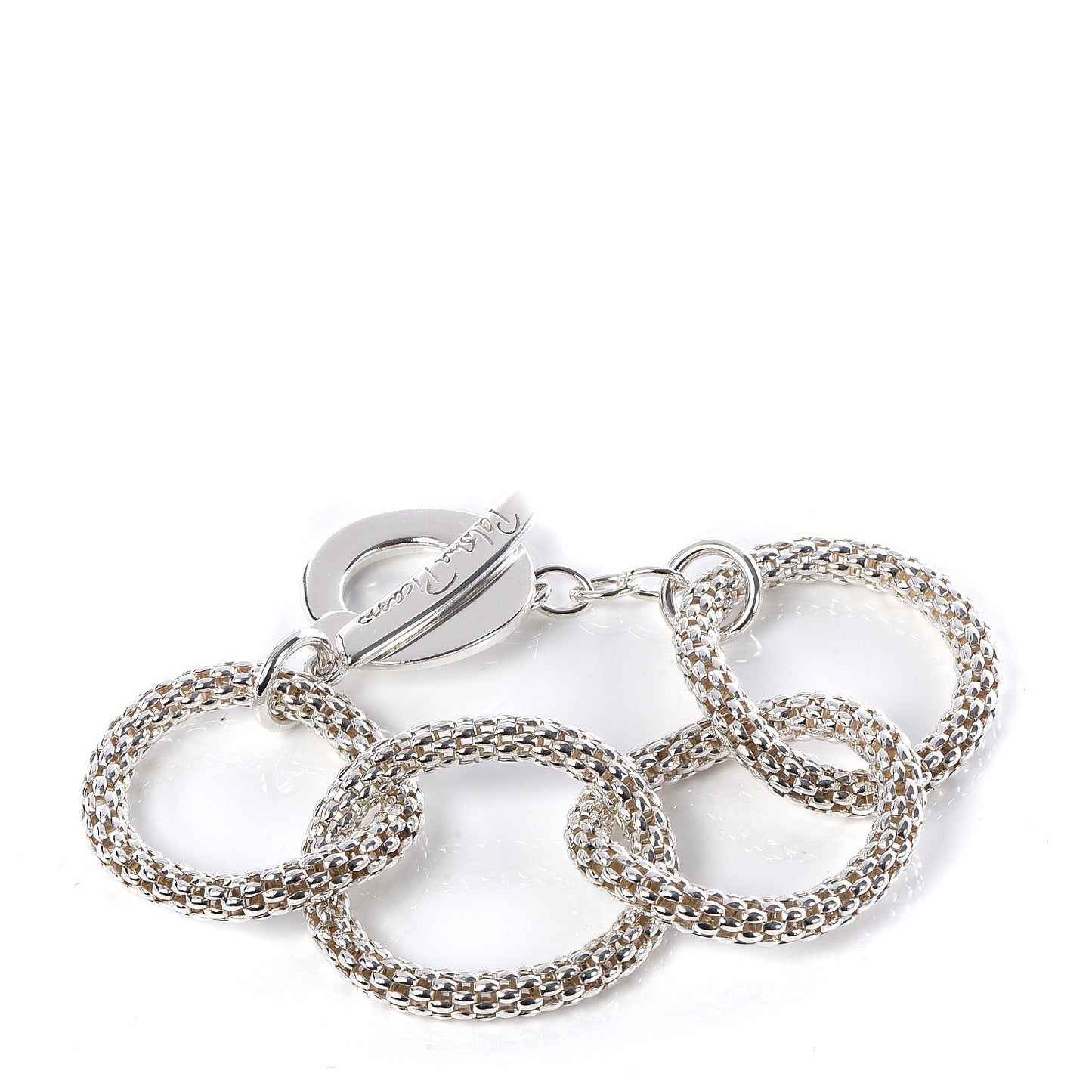 Sterling Silver Paloma Picasso Textured Link Toggle Bracelet