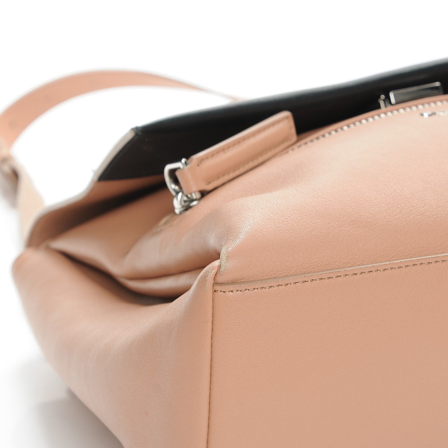 Calfskin Medium Bi-Color Pandora Pure Flap Bag Pink Black