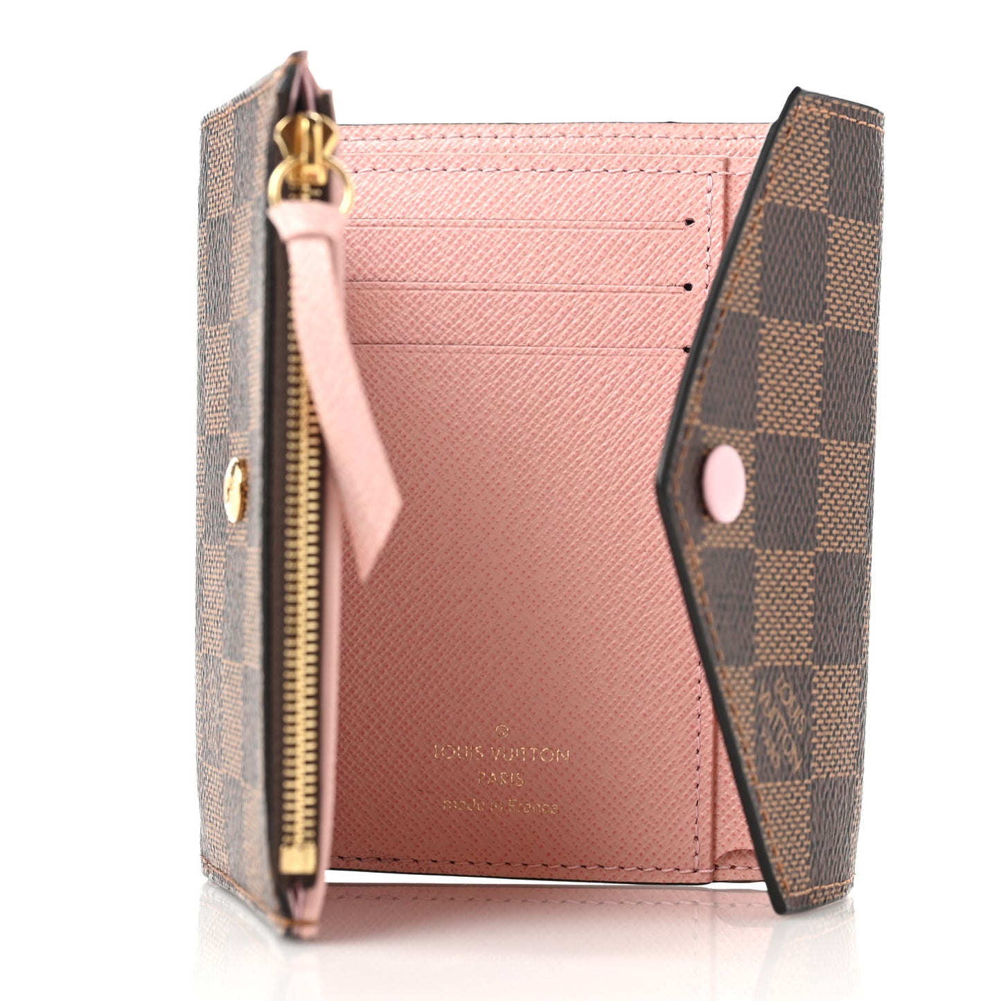 Damier Ebene Victorine Wallet Rose Ballerine