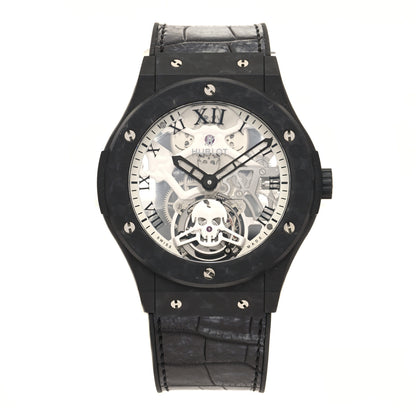 Hublot Ceramic Alligator 45mm Classic Fusion Skeleton Tourbillon Manual Winding Watch Black 505.UC.0170.VR.SKULL 1 of 4