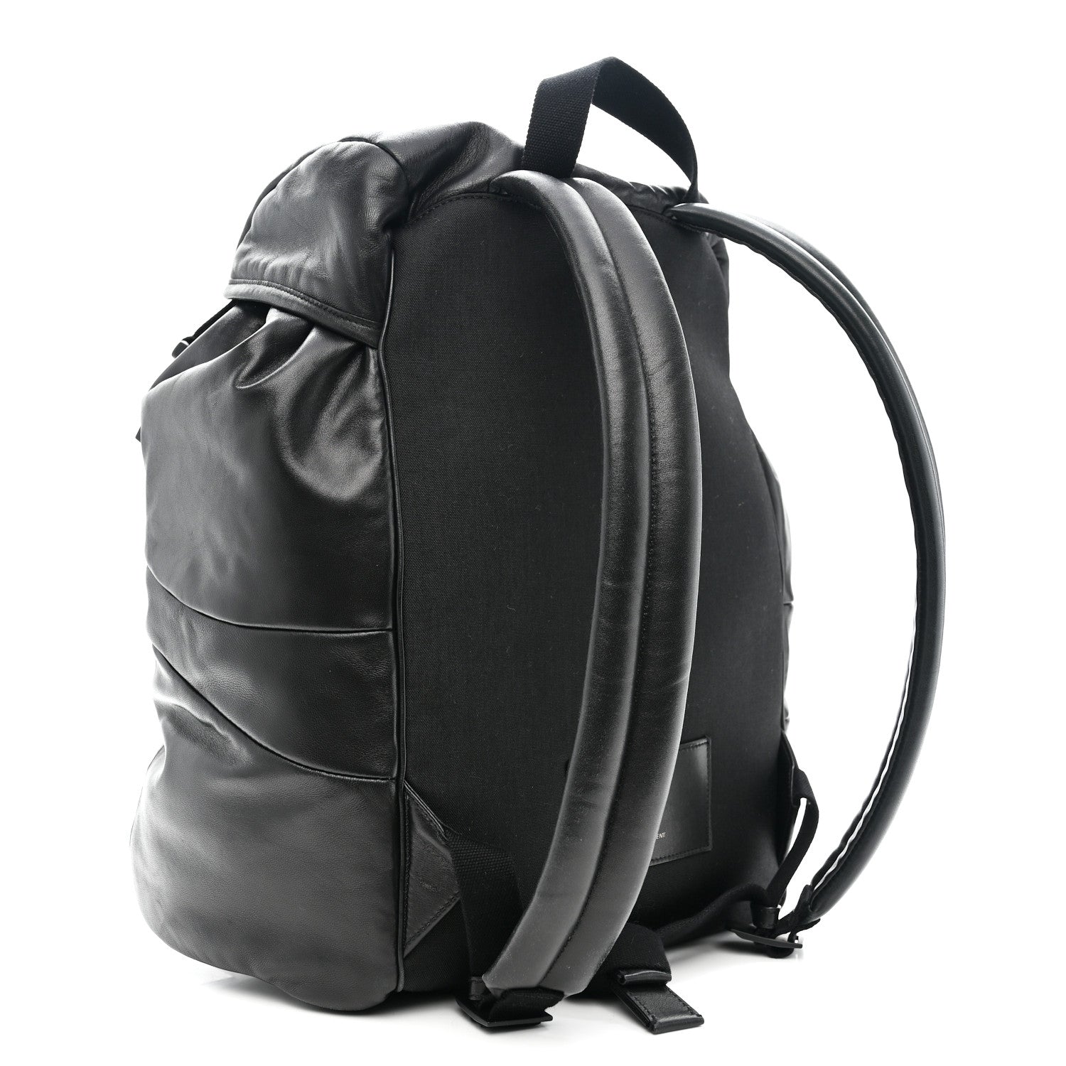 Saint Laurent Lambskin Logo Debossed Backpack Black 3 of 10
