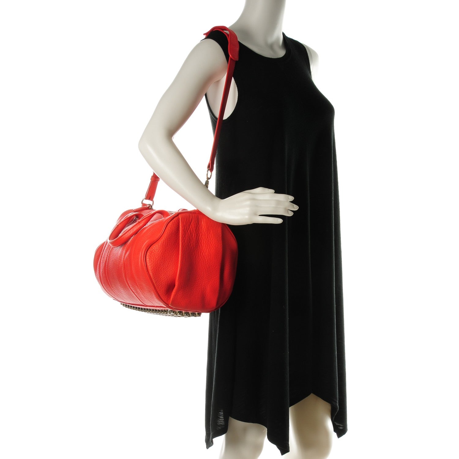 Alexander Wang Pebbled Lambskin Rocco Tangerine Pale Gold Hardware 2 of 7