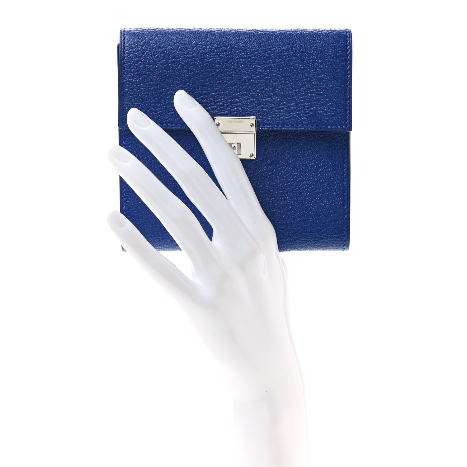 Hermes Chevre Mysore Clic 12 Wallet Bleu Electrique 2 of 8