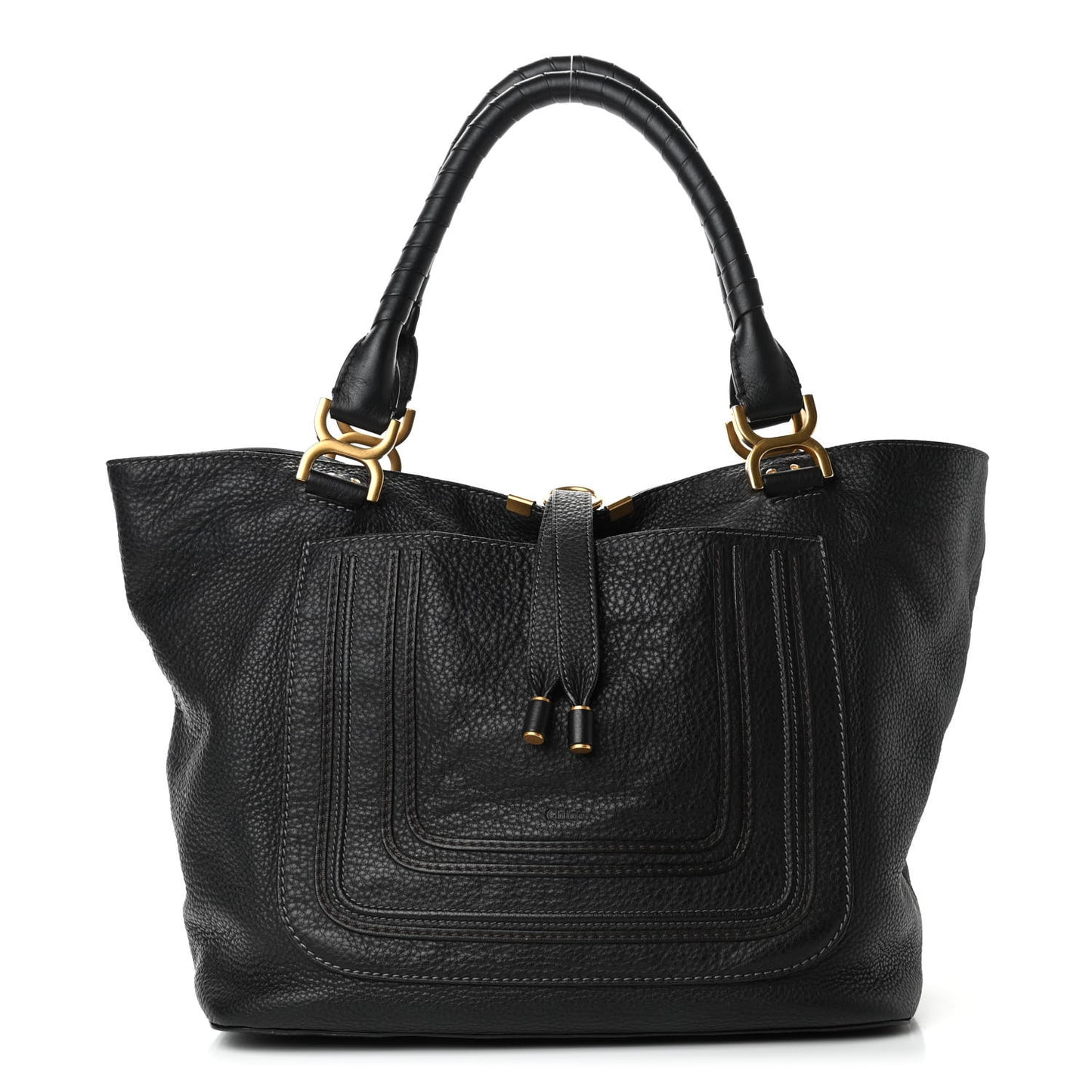Calfskin Large New Marcie Tote Black