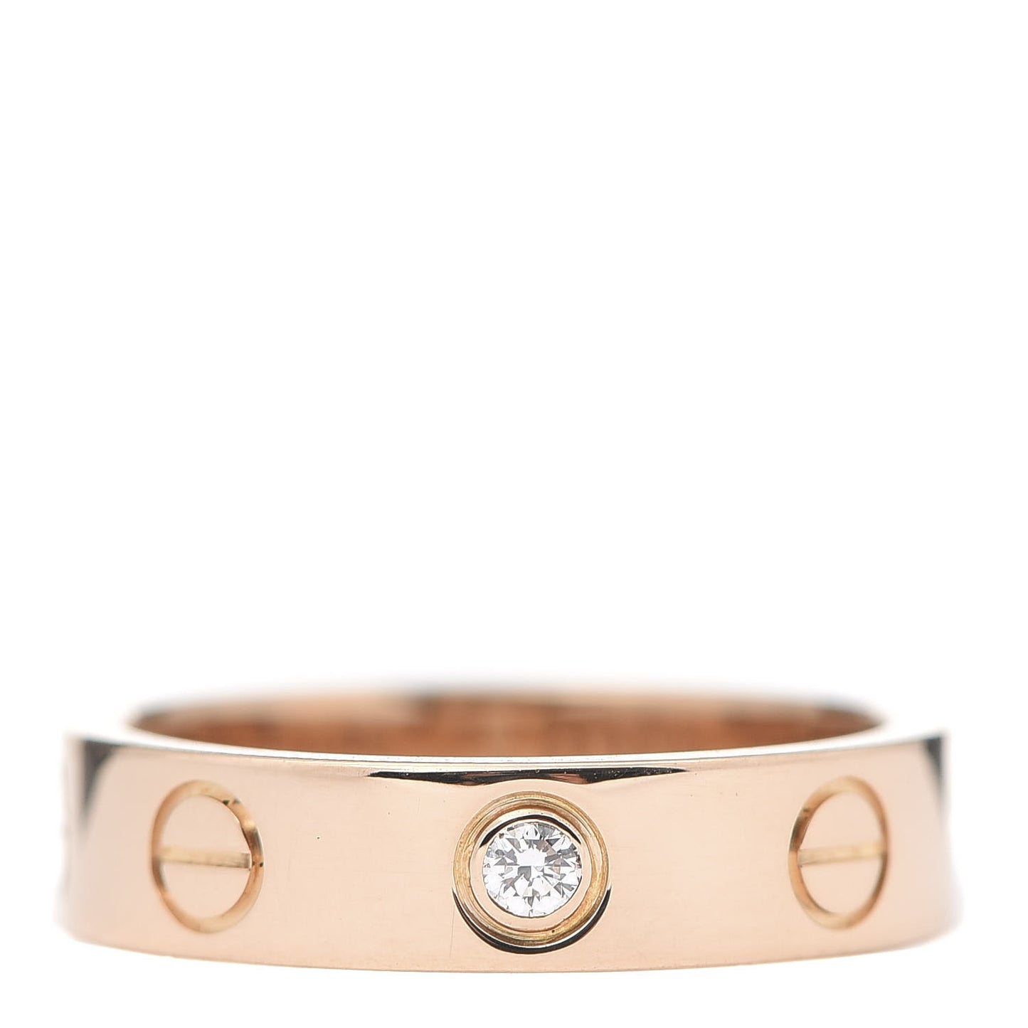 18K Pink Gold Diamond 4mm LOVE Wedding Band Ring 45 3.5