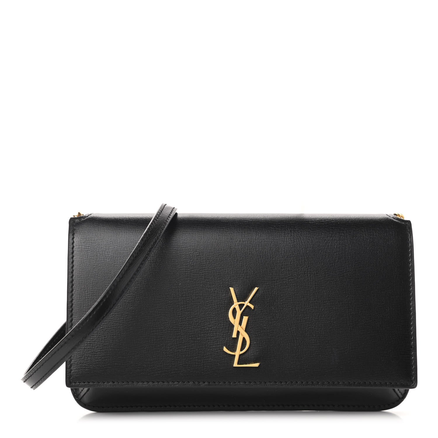 Saint Laurent Smooth Calfskin Monogram Phone Holder Crossbody Black 1 of 9