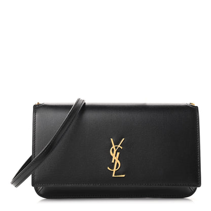 Saint Laurent Smooth Calfskin Monogram Phone Holder Crossbody Black 1 of 9