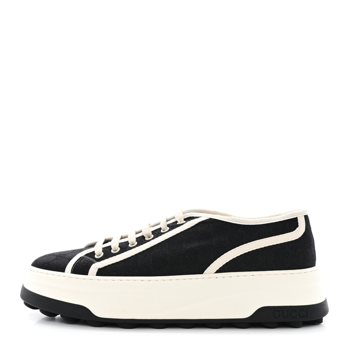 GG Monogram Mens 1977 Tennis Platform 52mm Sneakers 11 Black Mystic White