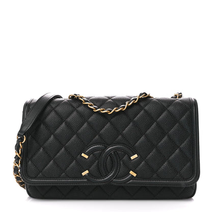 Chanel Caviar Quilted Medium CC Filigree Flap Black 1 of 11
