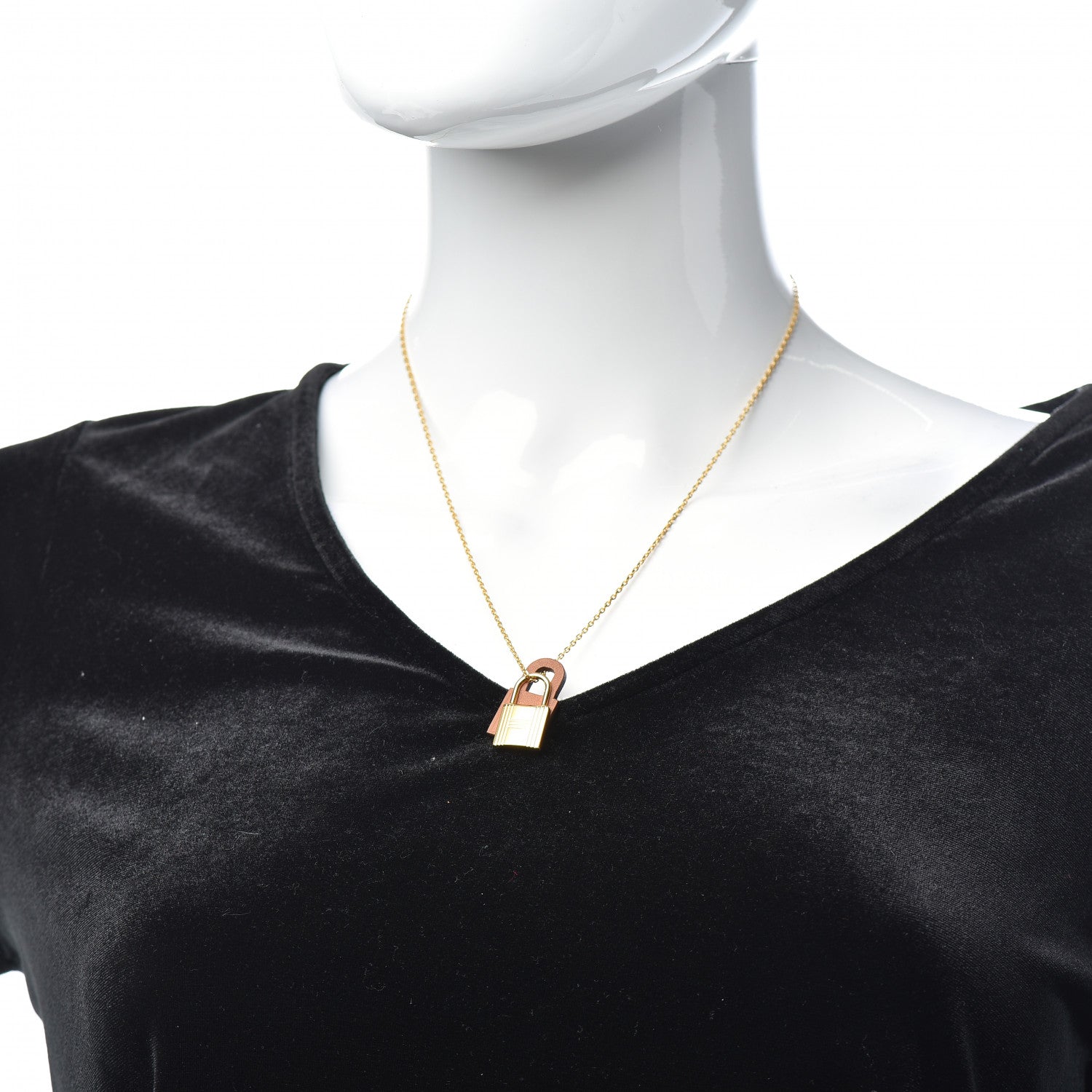 Hermes Swift Small O'Kelly Pendant Necklace Gold 2 of 7