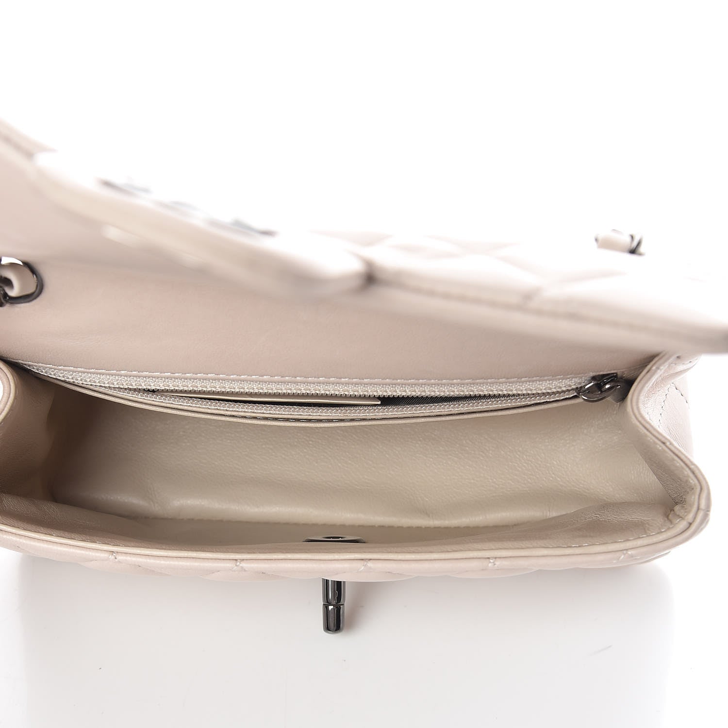 Chanel Lambskin Quilted Mini Rectangular Flap Light Beige 7 of 16