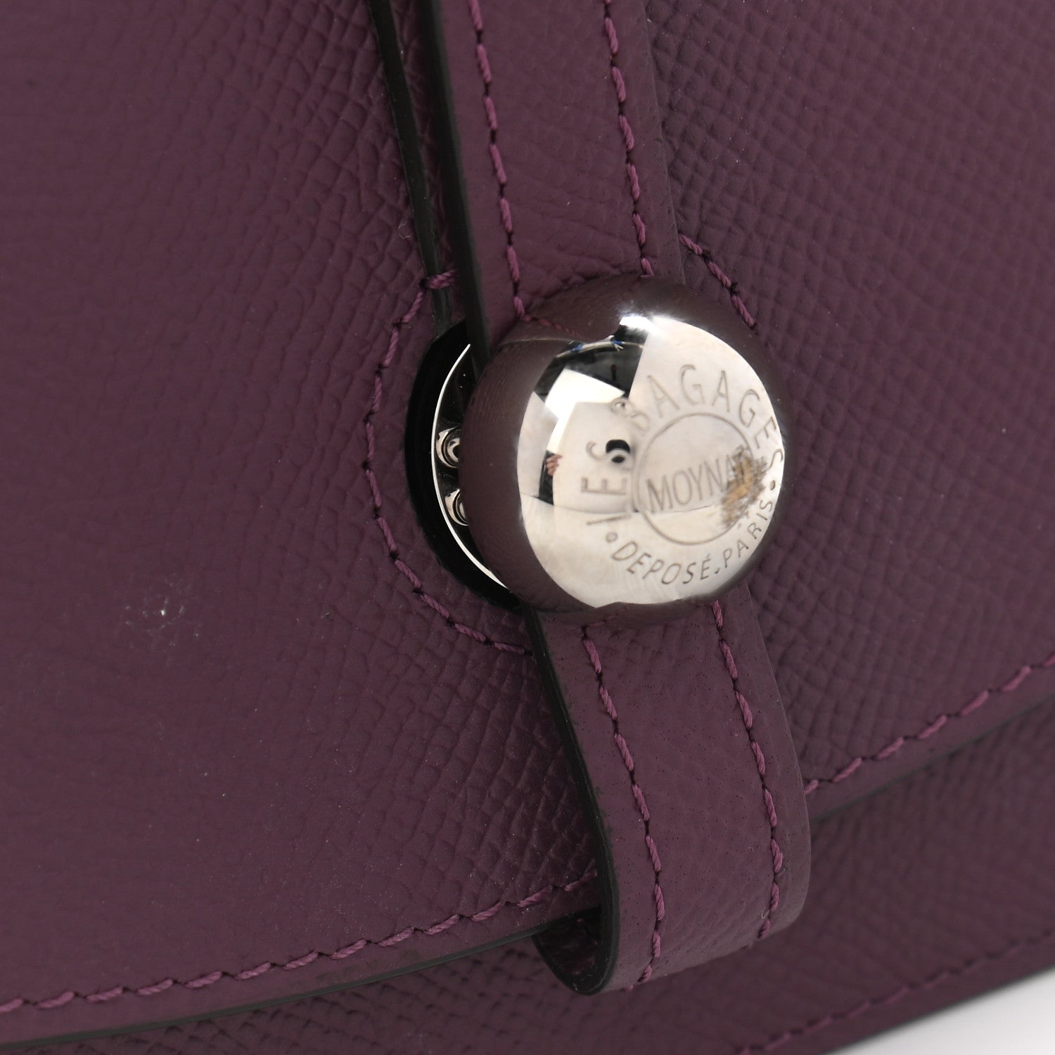 Moynat Carat Calfskin Madeleine Clutch Eggplant 9 of 9