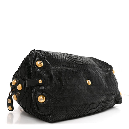 Gucci Snakeskin Large Babouska Dome Satchel Black 4 of 10