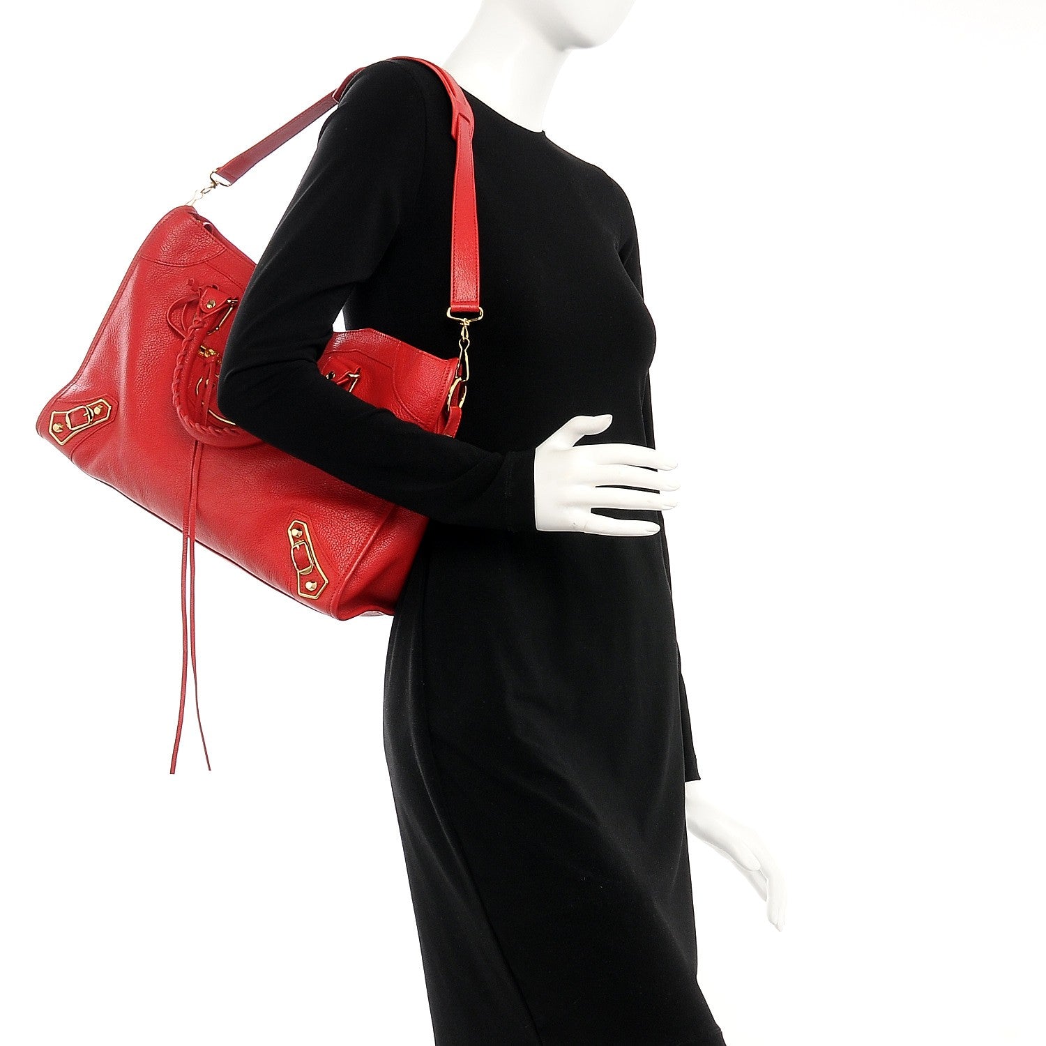 Balenciaga Chevre Gold Metallic Edge Hardware City Rouge Grenade 3 of 11
