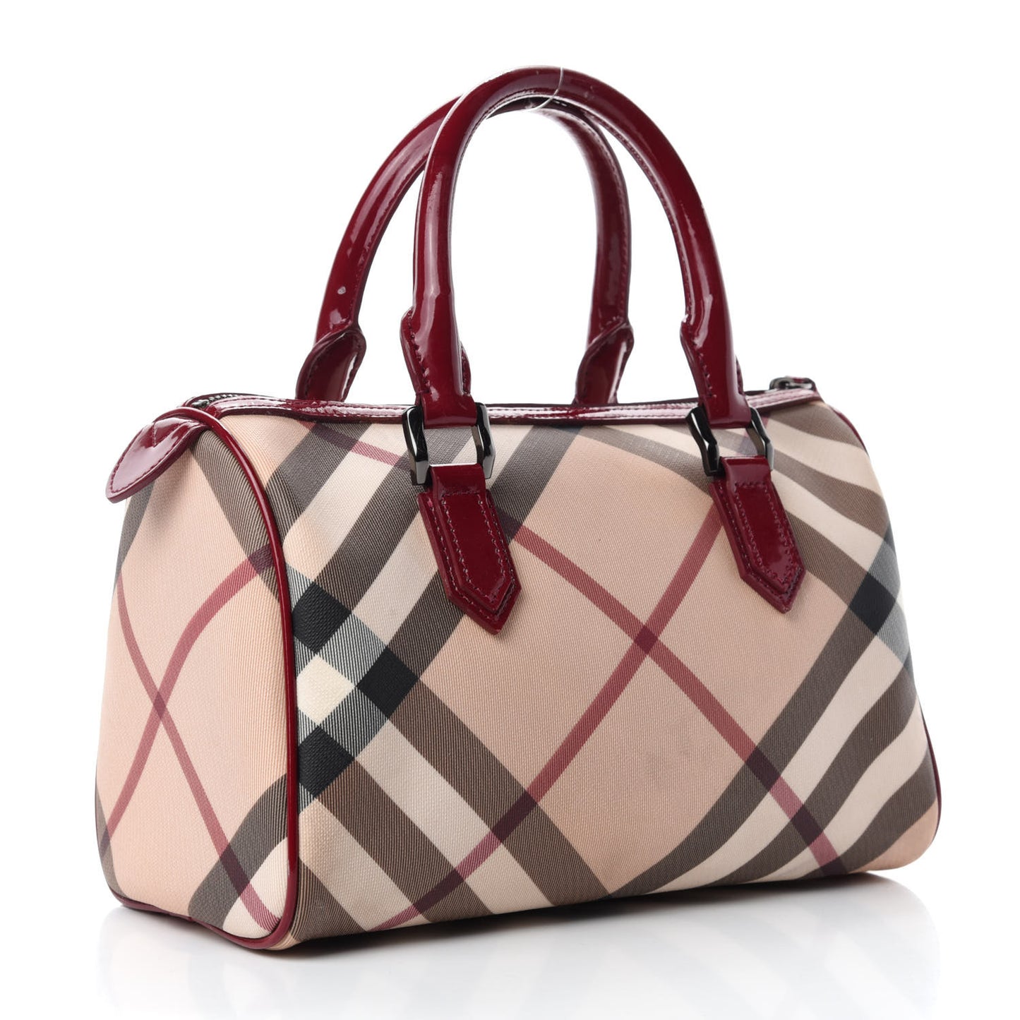 Patent Nova Check Chester Bowling Bag Raspberry Sorbet