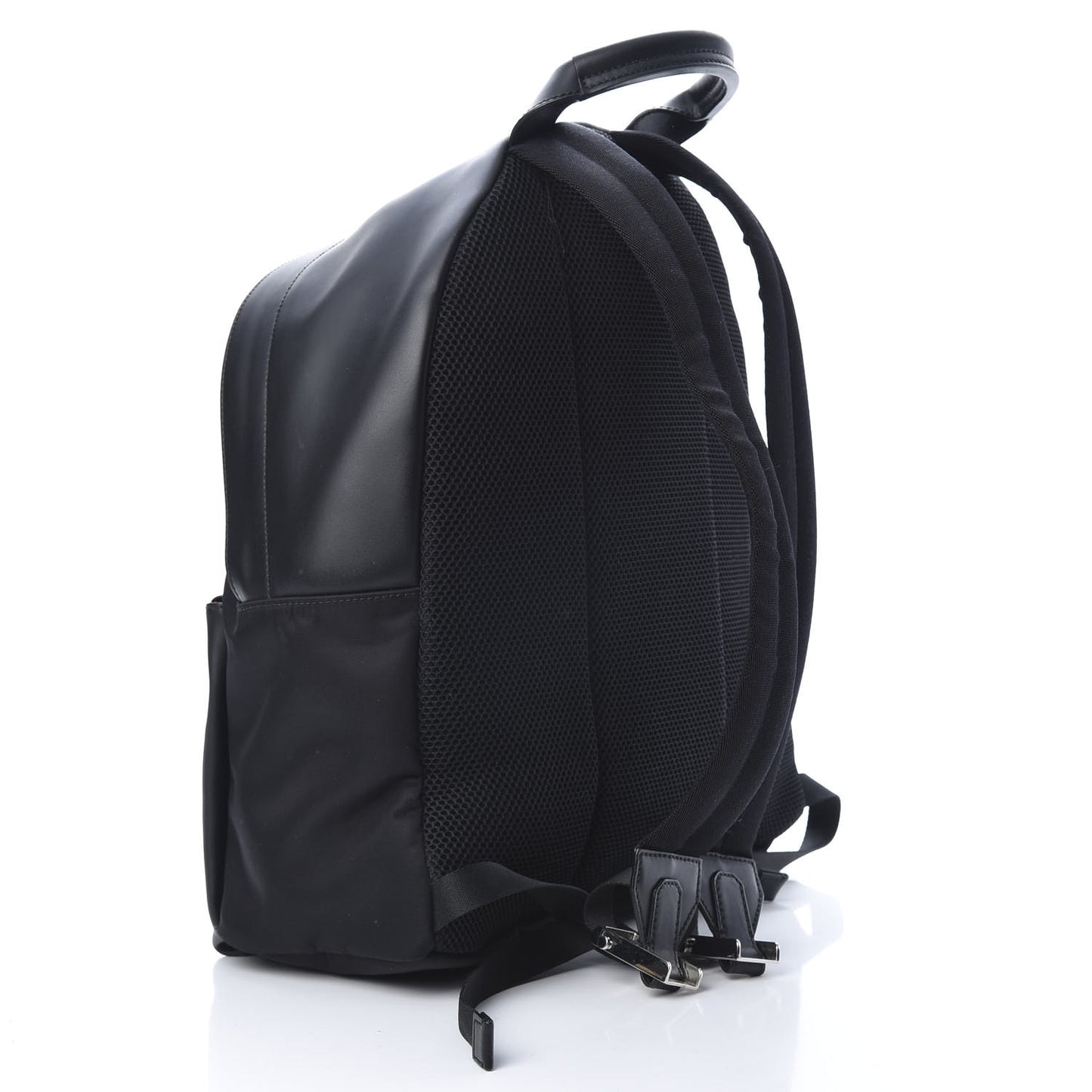 Nylon Vitello Liberty Metal Monster Eyes Rounded Backpack Black