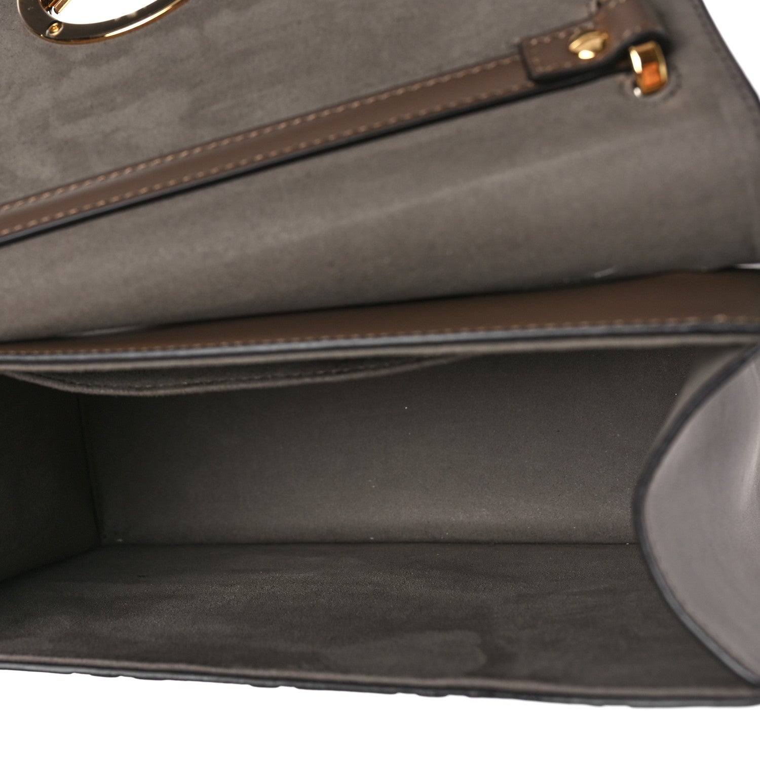Fendi Vitello Century F is Fendi Bi-Color FF 1974 Embossed Kan I Shoulder Bag Maya Black 5 of 9