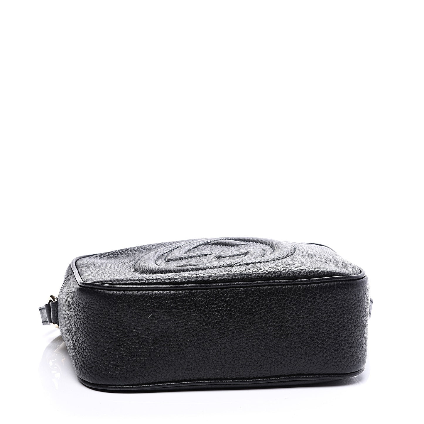 Pebbled Calfskin Small Soho Disco Bag Black