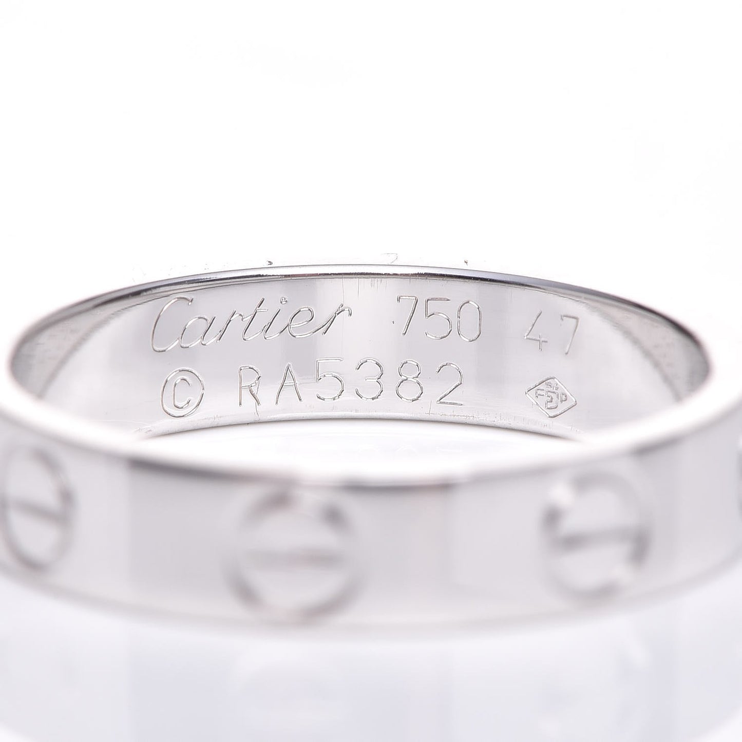 18K White Gold 3.5mm LOVE Wedding Band Ring 47 4
