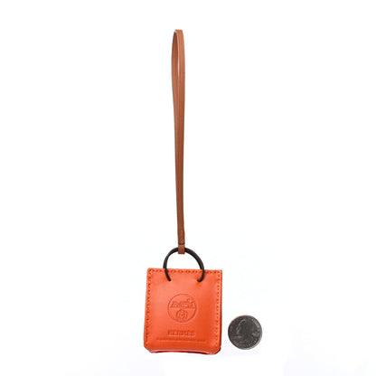 Hermes Milo Lambskin Swift Shopping Bag Charm Feu Gold 2 of 4