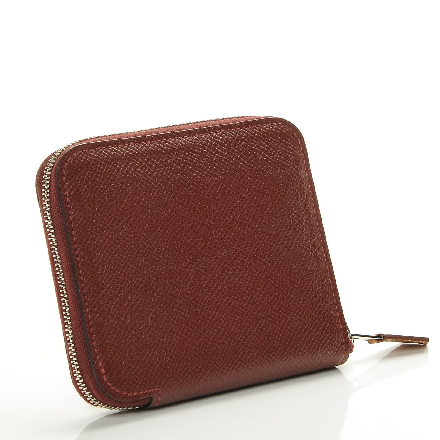 Epsom Silk'in Compact Wallet Rouge H Orange Poppy