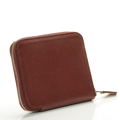 Hermes Epsom Silk'in Compact Wallet Rouge H Orange Poppy 3 of 7