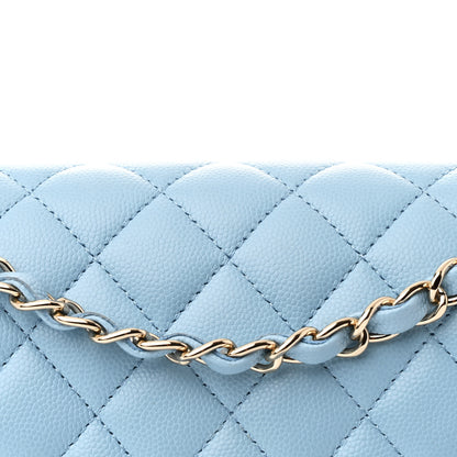 Chanel Caviar Quilted Medium Double Flap Light Blue 8 of 10