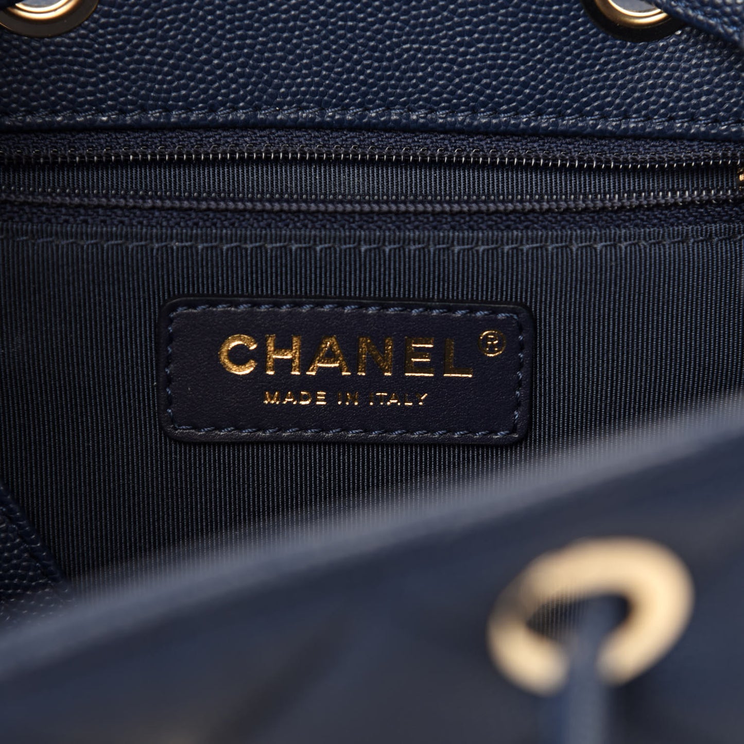 Caviar Quilted Backpack Bag Navy