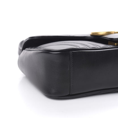Gucci Calfskin Matelasse Small GG Marmont Shoulder Bag Black 8 of 10