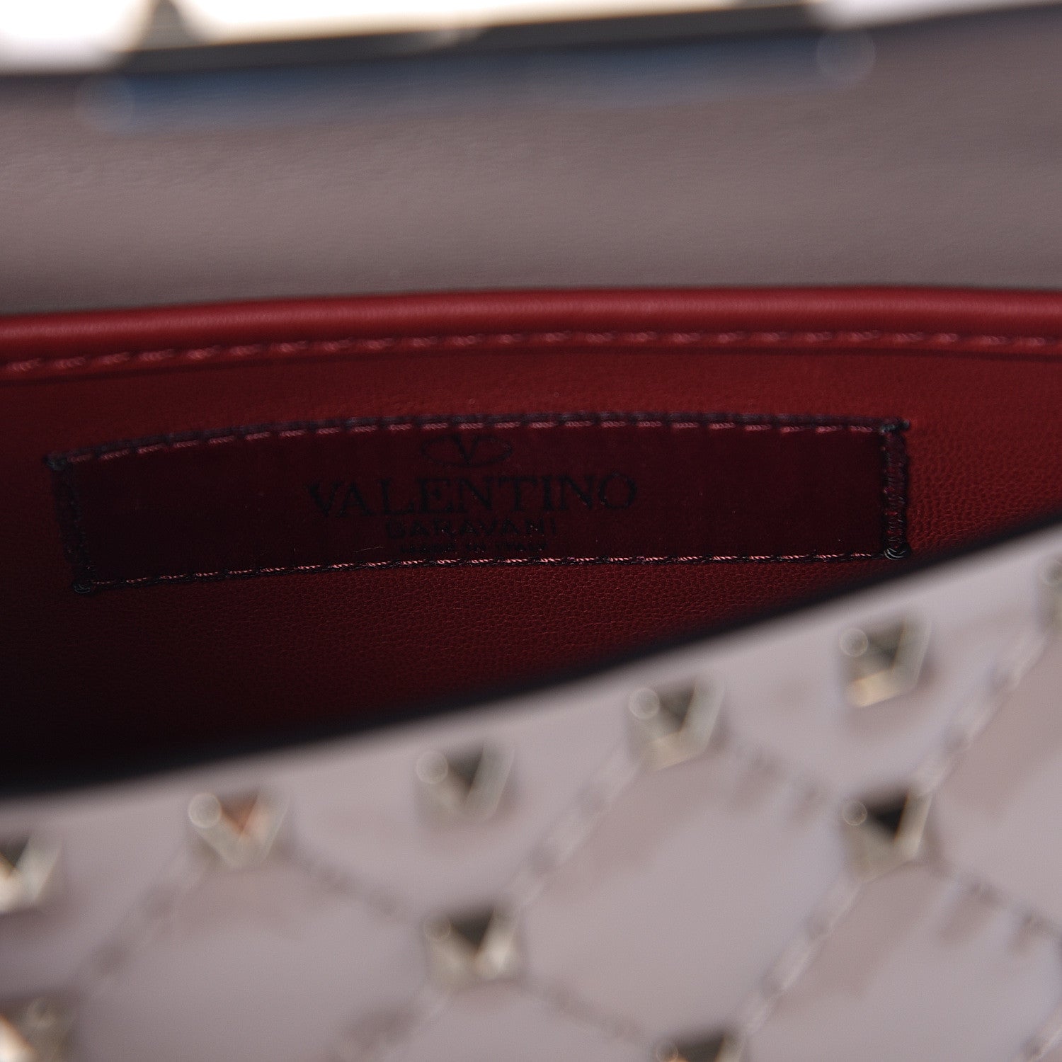 Valentino Garavani Patent Small Rockstud Spike Shoulder Bag Poudre 7 of 10