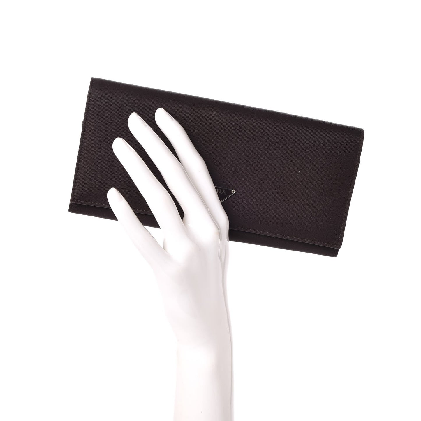 Tessuto Nylon Continental Flap Wallet Ebano