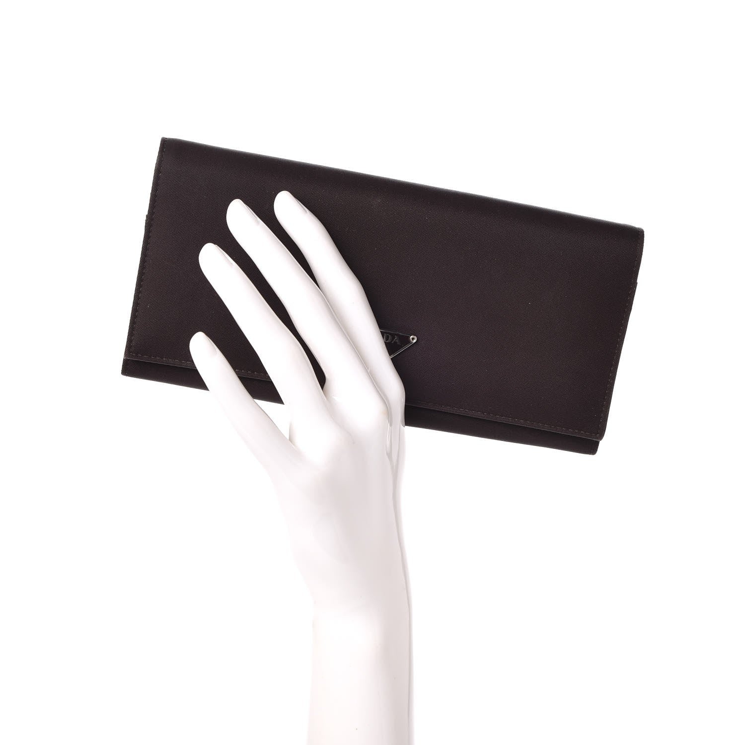Prada Tessuto Nylon Continental Flap Wallet Ebano 2 of 8