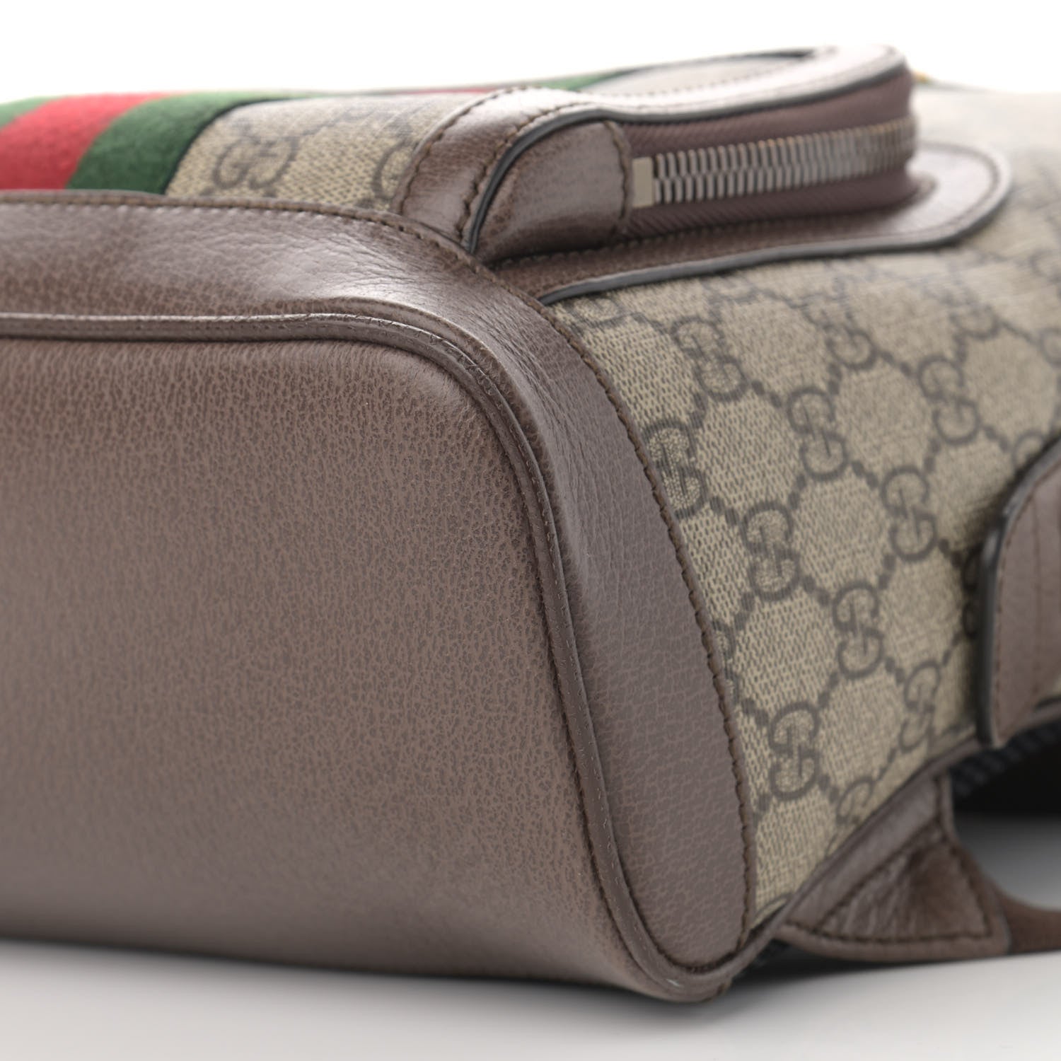 Gucci GG Supreme Monogram Calfskin Web Small Ophidia Day Backpack Beige Ebony New Acero 10 of 10