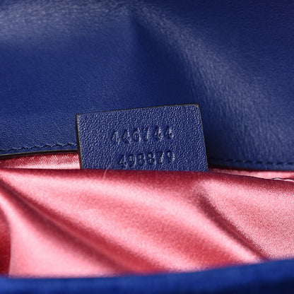 Gucci Velvet Matelasse Mini GG Marmont Shoulder Bag Cobalt Blue 8 of 10