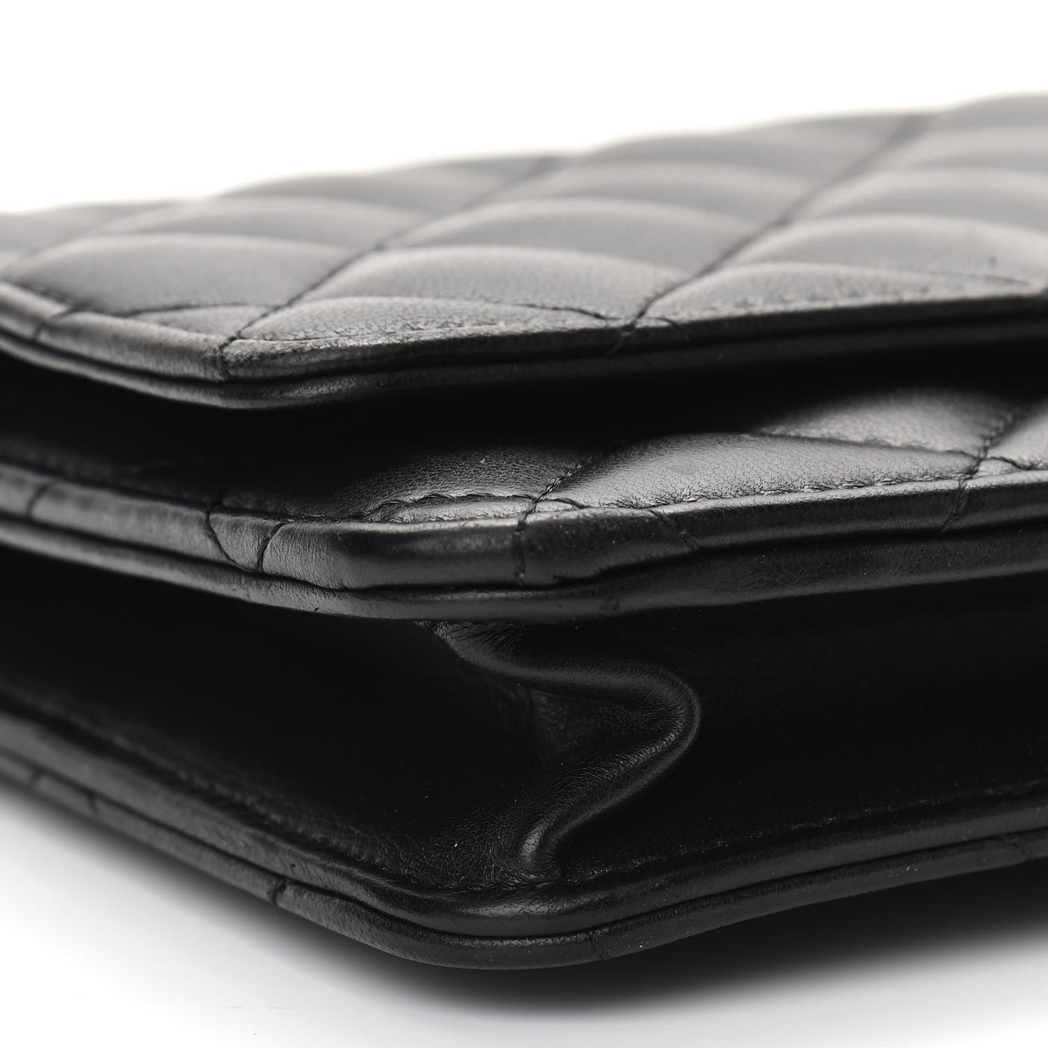 Chanel Lambskin Quilted Wallet On Chain WOC Black 10 of 11
