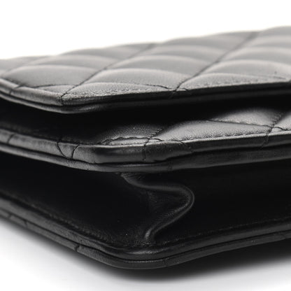 Chanel Lambskin Quilted Wallet On Chain WOC Black 10 of 11
