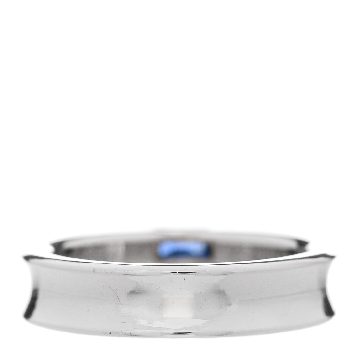Tiffany 18K White Gold Blue Sapphire Stacking Ring 49 5 4 of 9