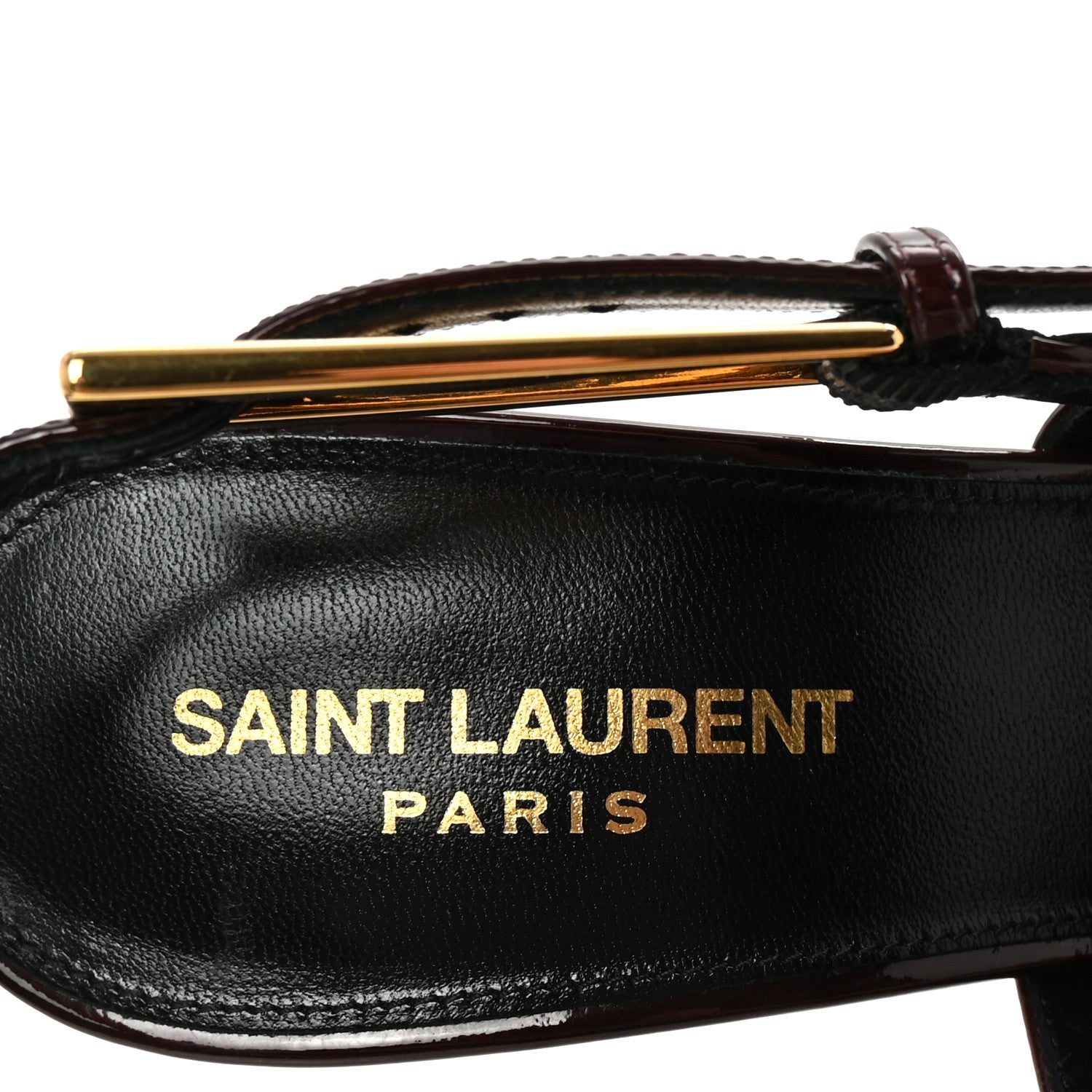 Saint Laurent Vernice Gloss Lee 110 Slingback Pumps 38 Marron Glacé 7 of 9