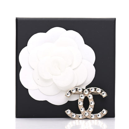 Chanel Crystal CC Brooch Gold 5 of 5
