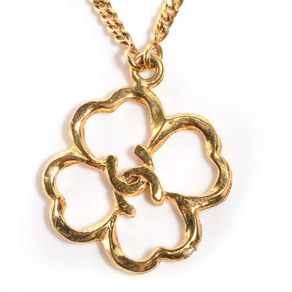 Chanel CC Clover Necklace Gold 5 of 6