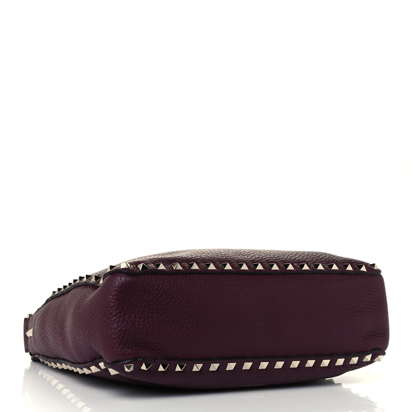 Pebbled Calfskin Small Rockstud Flip-Lock Messenger Bag Vinaccia