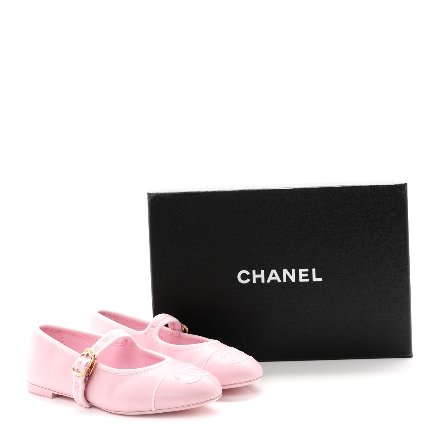 Chanel Lambskin Mary Jane Flats 37.5 Light Pink 10 of 10